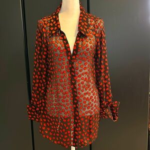 Alice & Olivia heart-pattern blouse